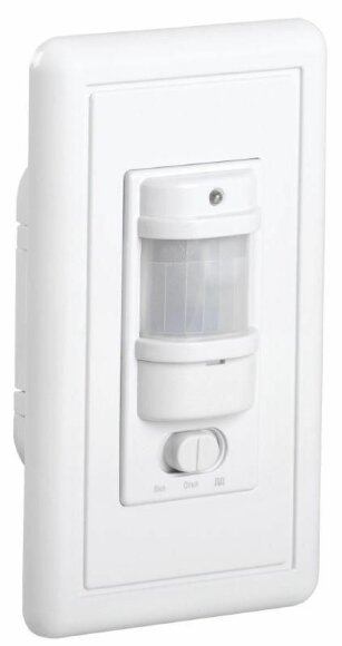 Датчик движения ИК встраиваемый 1200w 140 гр. 9м IP20 белый