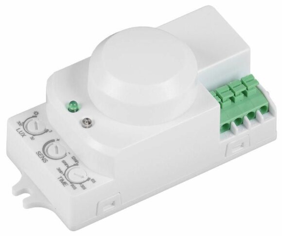 Датчик движения МВ встраиваемый 1200w 360 градусов 8м IP20 белый